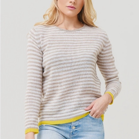 JUMPER 1234
WOMEN'S LITTLE STRIPE 100% CASHMERE CREW SWEATER - Picture 1 of 6